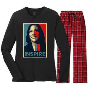 Kamala Harris 2024 V Neck Women's Long Sleeve Flannel Pajama Set 