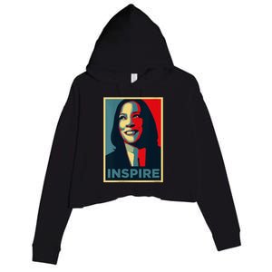 Kamala Harris 2024 V Neck Crop Fleece Hoodie