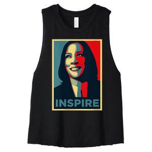 Kamala Harris 2024 V Neck Women's Racerback Cropped Tank