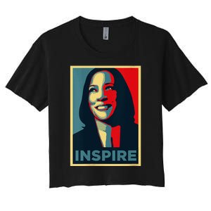 Kamala Harris 2024 V Neck Women's Crop Top Tee