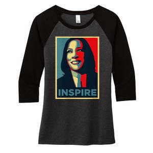 Kamala Harris 2024 V Neck Women's Tri-Blend 3/4-Sleeve Raglan Shirt