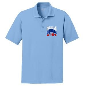 Kamala Harris 2024 Vote Peace Retro Groovy President Women V Neck PosiCharge RacerMesh Polo