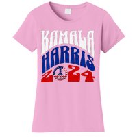 Kamala Harris 2024 Vote Peace Retro Groovy President Women V Neck Women's T-Shirt