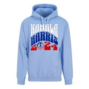 Kamala Harris 2024 Vote Peace Retro Groovy President Women V Neck Unisex Surf Hoodie