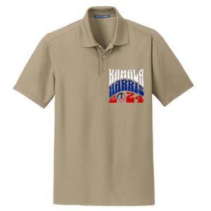 Kamala Harris 2024 Vote Peace Retro Groovy President Women V Neck Dry Zone Grid Polo