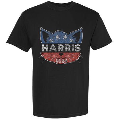 Kamala Harris 2024 Button Cat Face For Cat Lady Kamala Lover Garment-Dyed Heavyweight T-Shirt