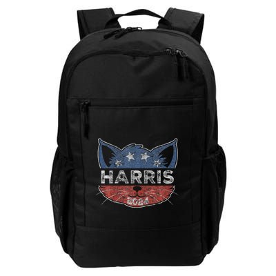 Kamala Harris 2024 Button Cat Face For Cat Lady Kamala Lover Backpack