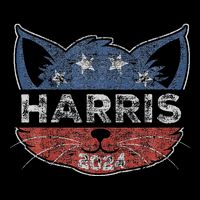 Kamala Harris 2024 Button Cat Face For Cat Lady Kamala Lover 16 in Basic Backpack