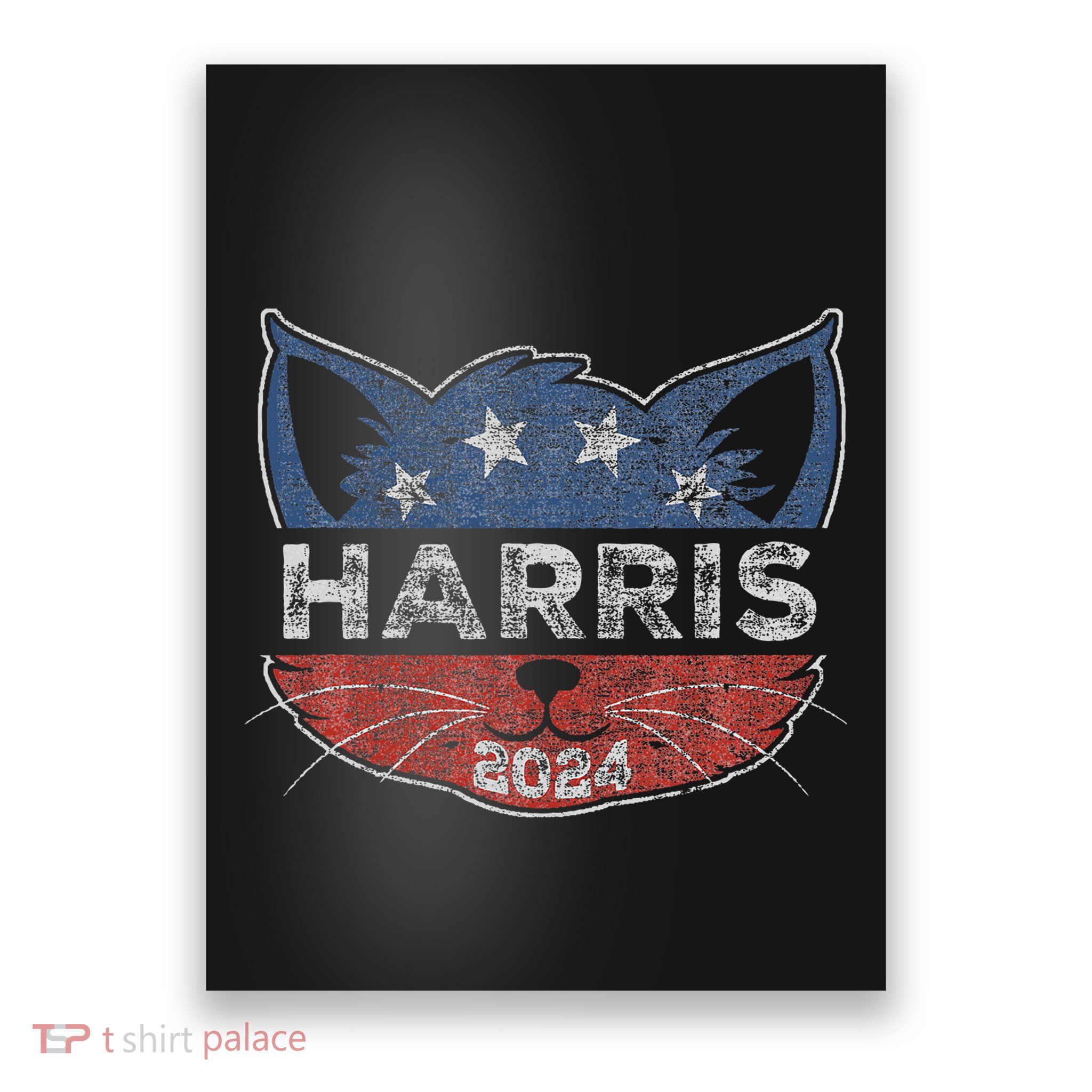 Kamala Harris 2024 Button Cat Face For Cat Lady Kamala Lover Poster