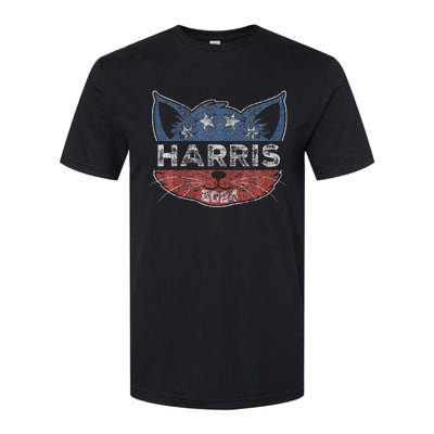 Kamala Harris 2024 Button Cat Face For Cat Lady Kamala Lover Softstyle® CVC T-Shirt