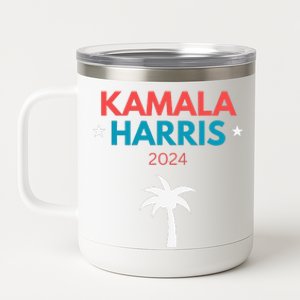 Kamala Harris 2024 Us Election Coconut Funny Meme Design 12 oz Stainless Steel Tumbler Cup