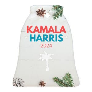 Kamala Harris 2024 Us Election Coconut Funny Meme Design Ceramic Bell Ornament