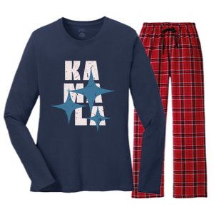 Kamala Harris 2024 President American Kamala Harris 2024 For President Election Women's Long Sleeve Flannel Pajama Set 