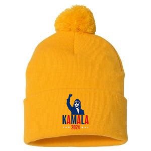 Kamala Harris 2024 Presidential Campaign Patriotic Stance Pom Pom 12in Knit Beanie