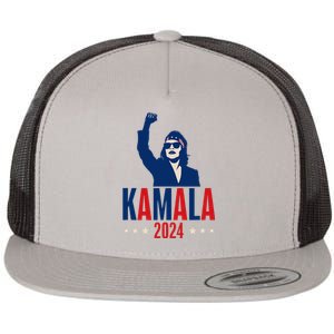 Kamala Harris 2024 Presidential Campaign Patriotic Stance Flat Bill Trucker Hat