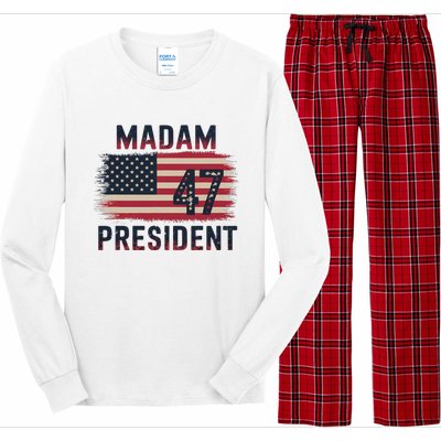 Kamala Harris 2024 Madam President Kamala 47 Usa Long Sleeve Pajama Set