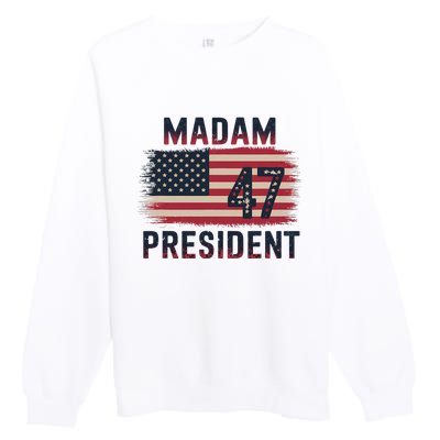 Kamala Harris 2024 Madam President Kamala 47 Usa Premium Crewneck Sweatshirt