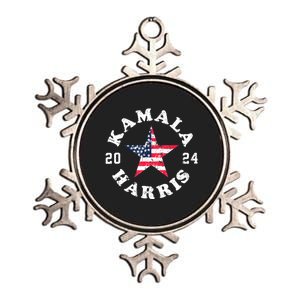 Kamala Harris 2024 President American Flag Vote Kamala Metallic Star Ornament