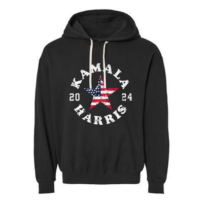 Kamala Harris 2024 President American Flag Vote Kamala Garment-Dyed Fleece Hoodie