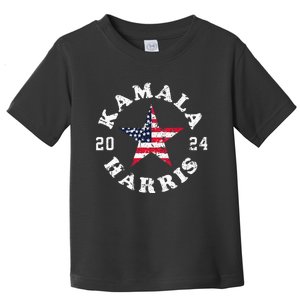 Kamala Harris 2024 President American Flag Vote Kamala Toddler T-Shirt