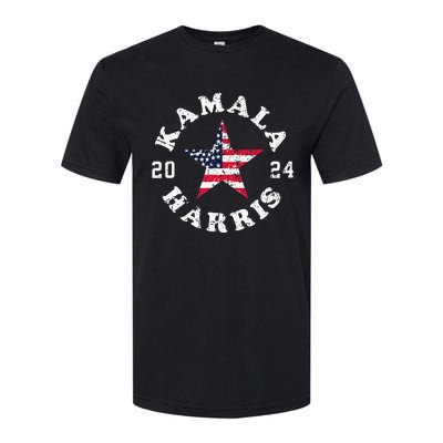 Kamala Harris 2024 President American Flag Vote Kamala Softstyle CVC T-Shirt