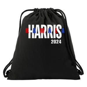 Kamala Harris 2024 Presidential Campaign Typography Graphic Drawstring Bag