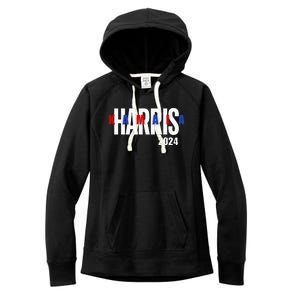 Kamala Harris 2024 Presidential Campaign Typography Graphic Women's Fleece Hoodie