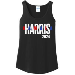 Kamala Harris 2024 Presidential Campaign Typography Graphic Ladies Essential Tank