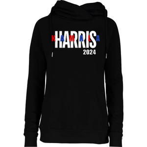 Kamala Harris 2024 Presidential Campaign Typography Graphic Womens Funnel Neck Pullover Hood