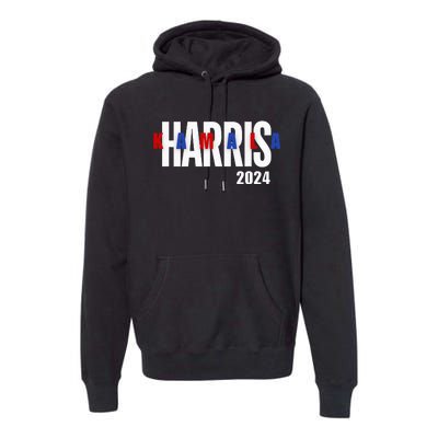 Kamala Harris 2024 Presidential Campaign Typography Graphic Premium Hoodie