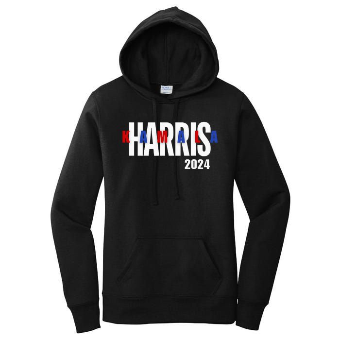 Kamala Harris 2024 Presidential Campaign Typography Graphic Women's Pullover Hoodie