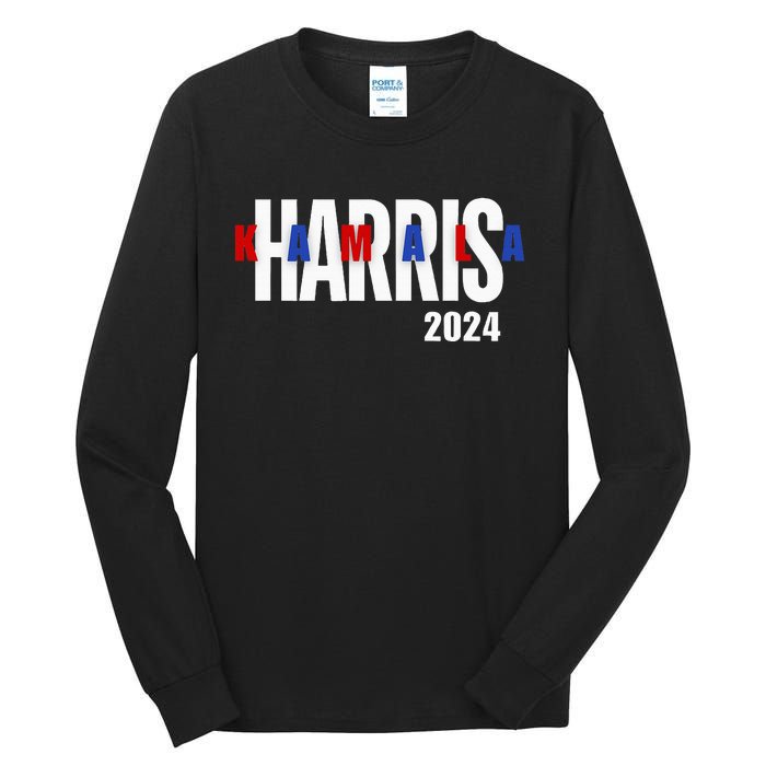 Kamala Harris 2024 Presidential Campaign Typography Graphic Tall Long Sleeve T-Shirt