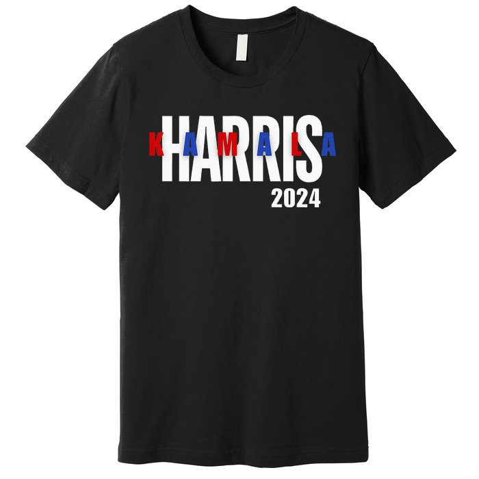 Kamala Harris 2024 Presidential Campaign Typography Graphic Premium T-Shirt