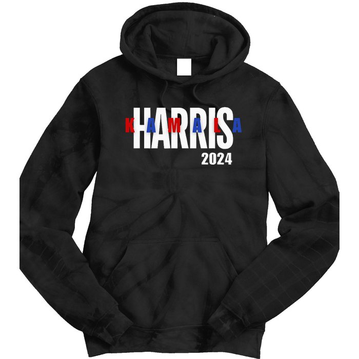 Kamala Harris 2024 Presidential Campaign Typography Graphic Tie Dye Hoodie