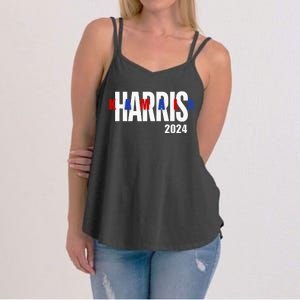 Kamala Harris 2024 Presidential Campaign Typography Graphic Women's Strappy Tank