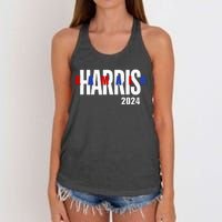 Kamala Harris 2024 Presidential Campaign Typography Graphic Women's Knotted Racerback Tank