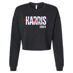 Kamala Harris 2024 Presidential Campaign Typography Graphic Cropped Pullover Crew