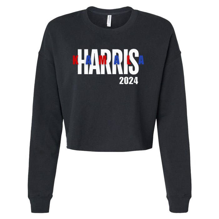 Kamala Harris 2024 Presidential Campaign Typography Graphic Cropped Pullover Crew