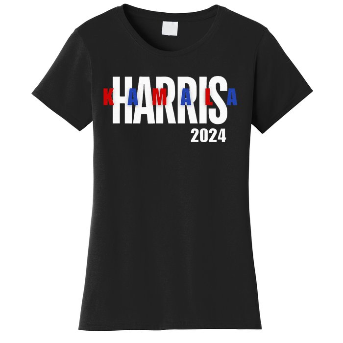 Kamala Harris 2024 Presidential Campaign Typography Graphic Women's T-Shirt