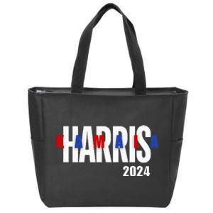 Kamala Harris 2024 Presidential Campaign Typography Graphic Zip Tote Bag