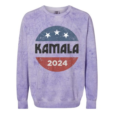 Kamala Harris 2024 Retro Vintage Election President 2024 Colorblast Crewneck Sweatshirt