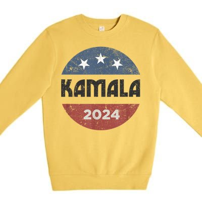 Kamala Harris 2024 Retro Vintage Election President 2024 Premium Crewneck Sweatshirt