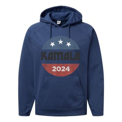 Kamala Harris 2024 Retro Vintage Election President 2024 Performance Fleece Hoodie