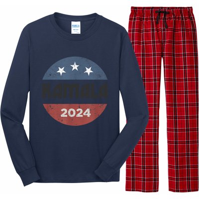 Kamala Harris 2024 Retro Vintage Election President 2024 Long Sleeve Pajama Set