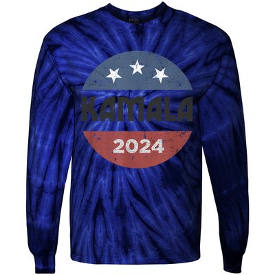 Kamala Harris 2024 Retro Vintage Election President 2024 Tie-Dye Long Sleeve Shirt