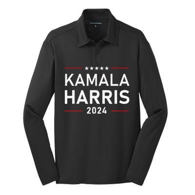 Kamala Harris 2024 Presidential Election Campaign Silk Touch Performance Long Sleeve Polo