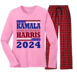 Kamala Harris 2024 Prodemocracy 2024 Presidential Voter Women's Long Sleeve Flannel Pajama Set 