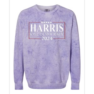 Kamala Harris 2024 Save Our Democracy Vote For President Colorblast Crewneck Sweatshirt