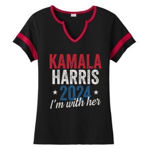 Kamala Harris 2024 Support IM With Her Kamala Harris 2024 Ladies Halftime Notch Neck Tee