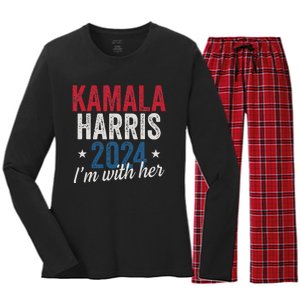 Kamala Harris 2024 Support IM With Her Kamala Harris 2024 Women's Long Sleeve Flannel Pajama Set 